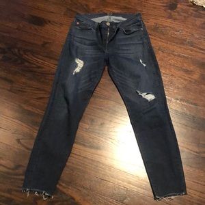 Hudson dark wash distressed jeans.  Size 30.
